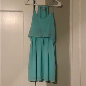 Teal Dress with embroidery